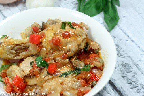 This Paleo & Whole30 Chicken Cacciatore recipe is a quick, simple, one-pot wonder but tastes divine with chicken that literally falls off the bone and veggies melded together in savory perfection. 