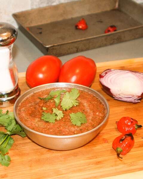 Five Ingredient Roasted Habanero Salsa