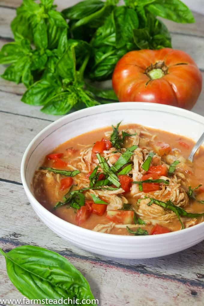 Take just 10 minutes to prep this Paleo & Whole30 Creamy Chicken Tomato Soup, and let your slow cooker do the rest! It's the perfect cold weather busy weeknight meal.