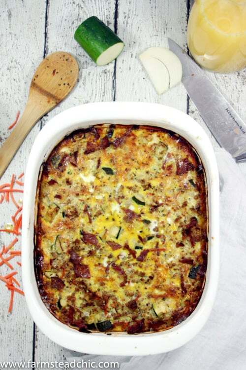 This Paleo and Whole30 Breakfast Casserole will be the hit of your weekend brunch. Filled with bacon, eggs and beef, it even sneaks in loads of healthy veggies!