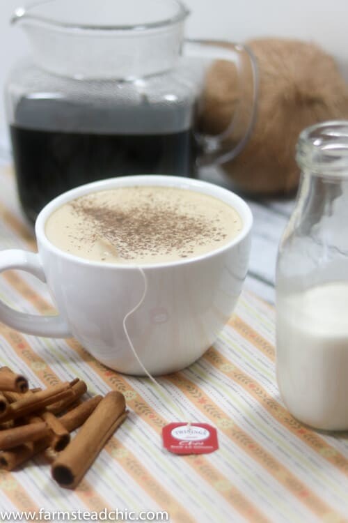 This Paleo and Whole30 Chai Spice Latte combines all the flavors of chai tea with freshly brewed coffee and a touch of creamy coconut milk to start your day off right. Sprinkle it with cinnamon for an extra little kick and a drool-worthy pic. Dairy free and vegan. <3