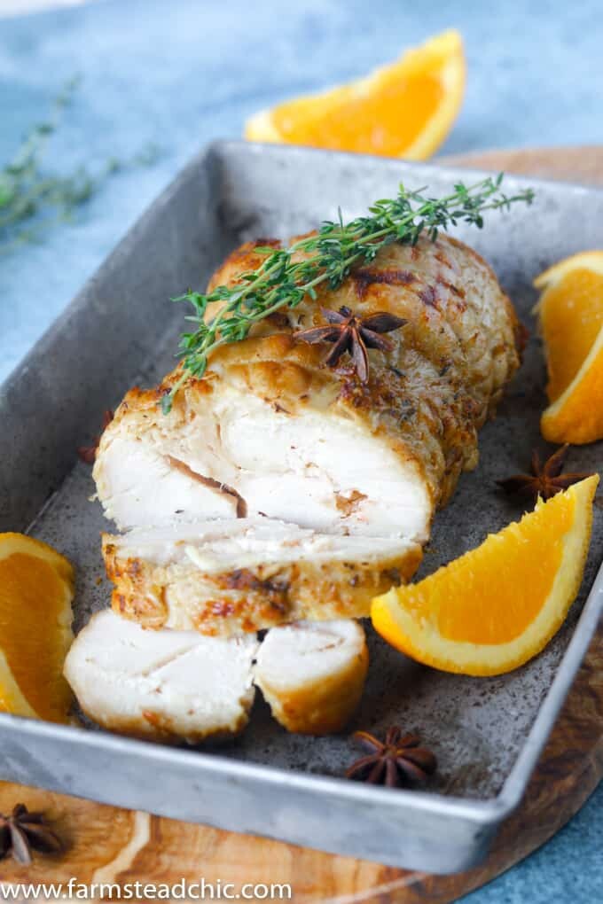 This Paleo and Whole30 Slow Cooker Turkey Breast with Orange & Thyme is incredibly moist and tender, super easy to make and full of autumn flavor.