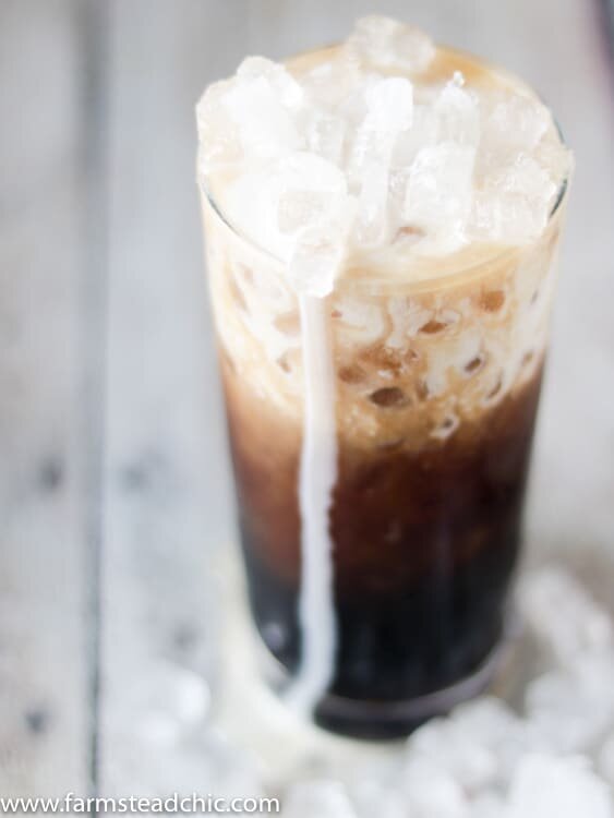 This Paleo and Whole30 Iced Coffee will get your morning started with a bang. Collagen peptides and MCT oil provide the protein and healthy fats your body needs to get going. Low carb and Keto-friendly.