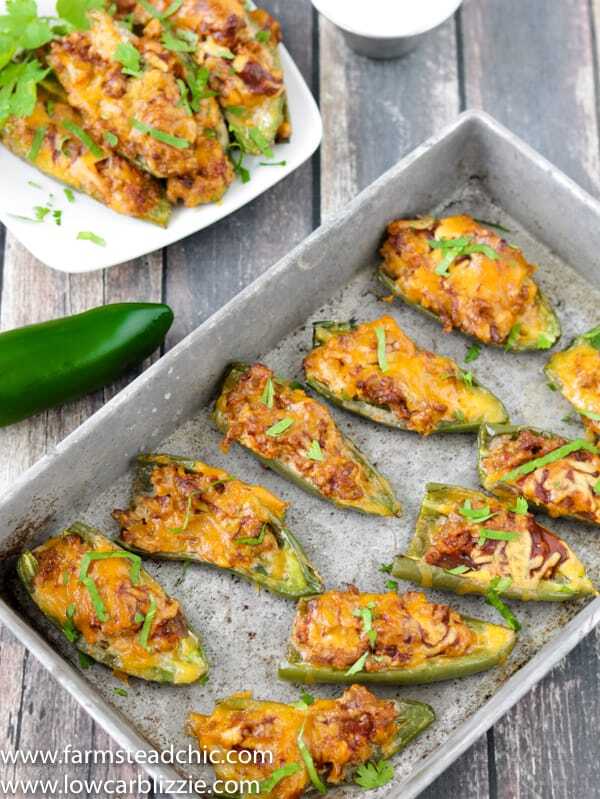 jalapeños stuffed with BBQ and sausage, topped with cheese and cilantro