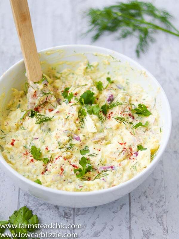 low carb, keto potato salad - fauxtato salad