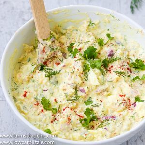 low carb, keto potato salad - fauxtato salad