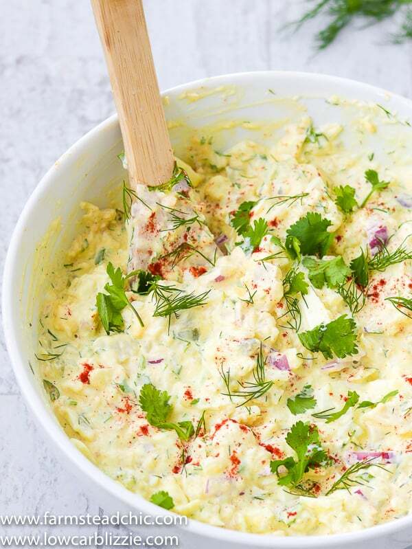 low carb, keto potato salad - fauxtato salad