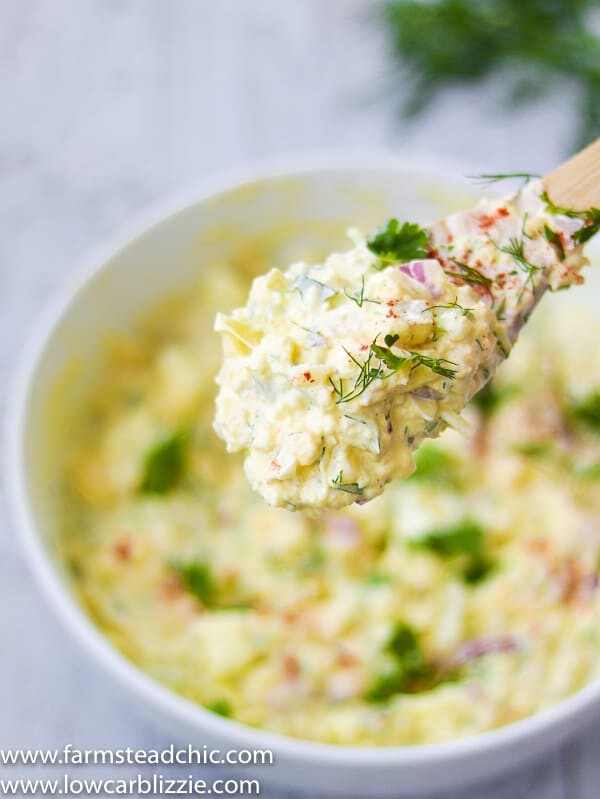 low carb, keto potato salad - fauxtato salad