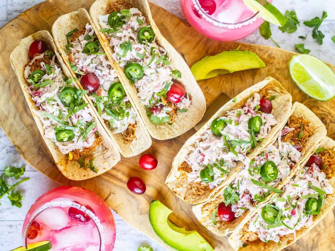 Instant Pot Cranberry Chipotle Chicken Tacos - Low Carb, Keto Tacos