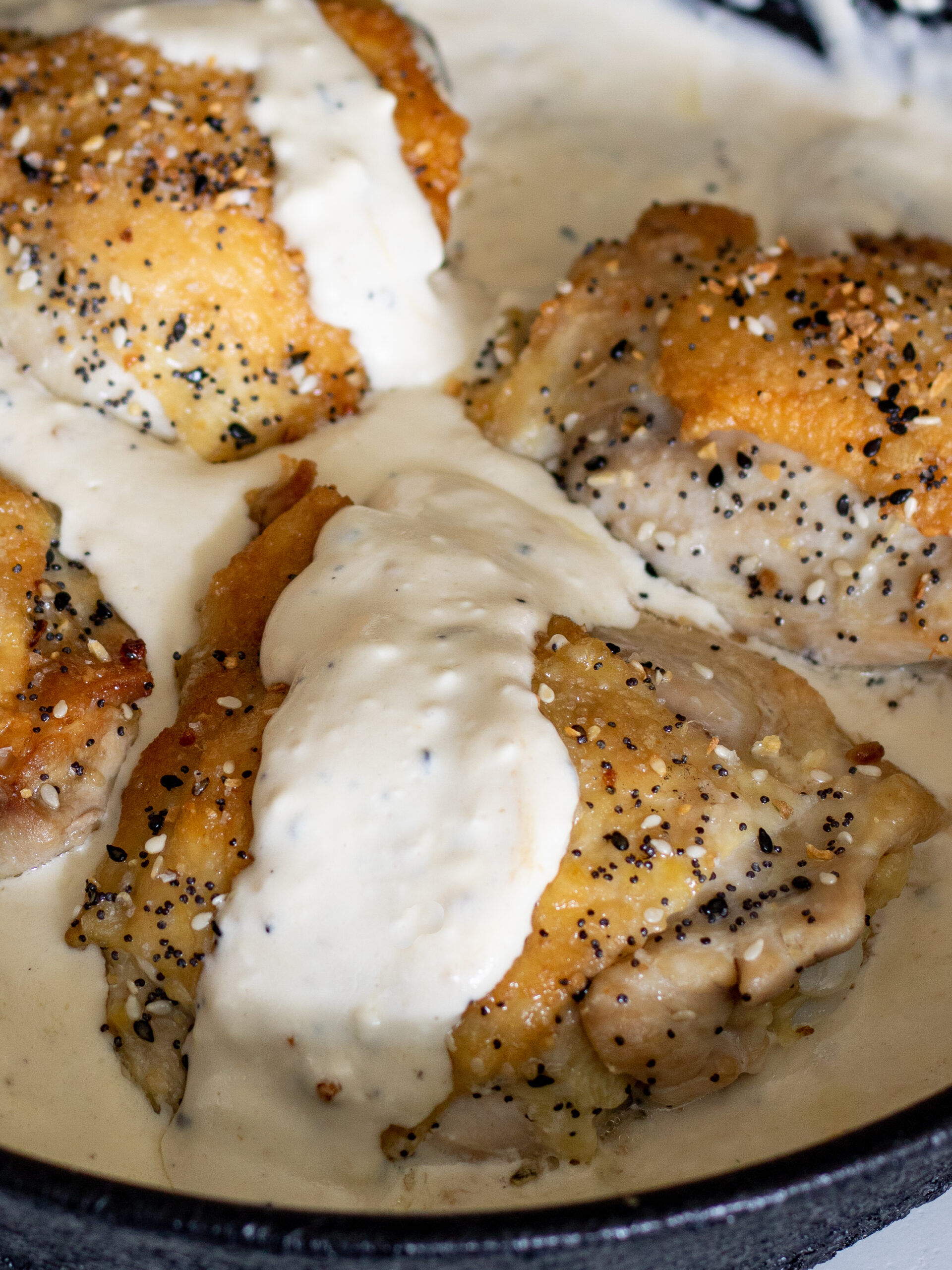 Keto Everything Bagel Chicken Thighs with Cream Cheese Gravy